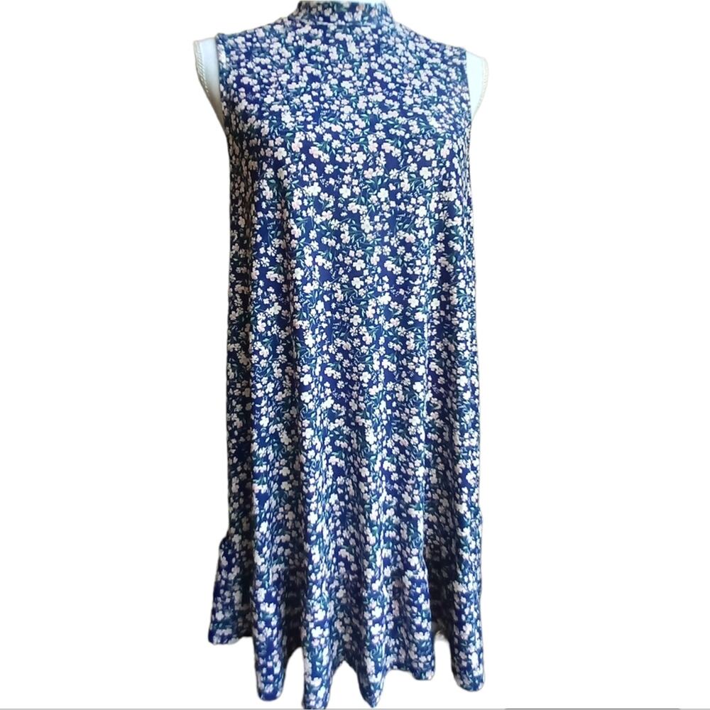 As U Wish Womens Floral sleeveless Sundress High neck  Size M